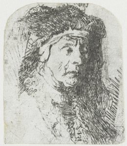 Frau in einem Pelzbesetzten Mantel von Rembrandt van Rijn