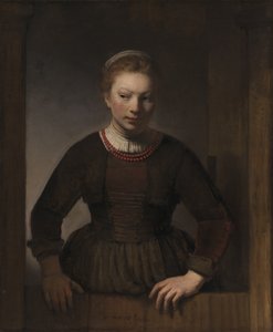 Junge Frau an einer offenen Halbtür, 1645
