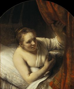 Junge Frau im Bett, 1645-1647 von Rembrandt van Rijn