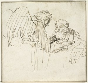 Zacharias und der Engel, ca. 1635 von Rembrandt van Rijn