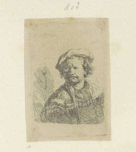 Zelfportret met baret en bewerkte mantel von Rembrandt van Rijn