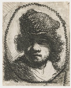 Selbstporträt mit Pelzmütze von Rembrandt van Rijn
