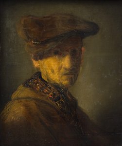 Mann mit Hut (Porträt von Rembrandts Vater) von Rembrandts skole