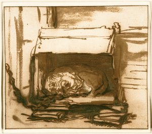 Schlafender Wachhund von Rembrandt van Rijn