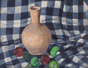 Stillleben mit Krug und Äpfeln