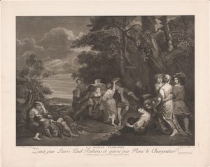 Landschaft mit tanzenden Figuren