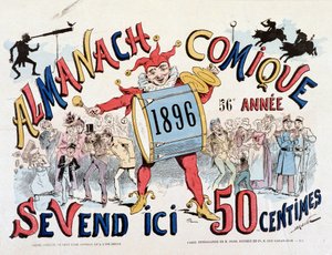 Ein Clown mit Trommel und Becken - Zeichnung von Draner (Jules Georges Renard) von Renard Jules Draner