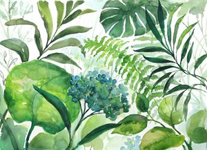 Üppiges botanisches Grün