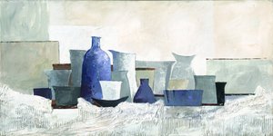 Modernes Blaues Stillleben