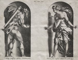 Cephalus und Procris in zwei Nischen von Rene Boyvin