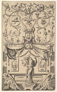 Tafel mit Figur des Saturn, Tafel 1, ca. 1550-65 von Rene Boyvin