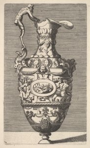 Vase mit einem Flussgott in einem ovalen Medaillon von Rene Boyvin