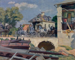 Artillerie auf dem Weg zur Front