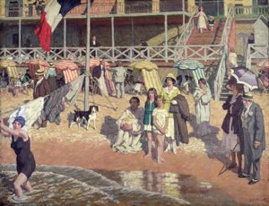 Badende vor dem Grand Hotel, Cabourg (um 1920)