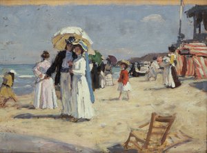 Paar am Strand von Cabourg von René François Xavier Prinet