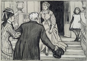 Der Besuch, Illustration aus La Jeune Fille Bien Élevée von René Boylesve