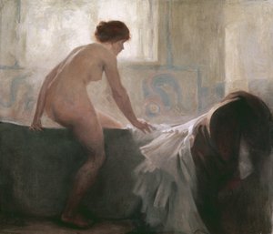 Frau beim Baden