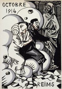 Oktober 1914, Reims - Zeichnung von Herman Paul - in „Calendar of War“ ed. 1916 von Rene George Hermann Paul