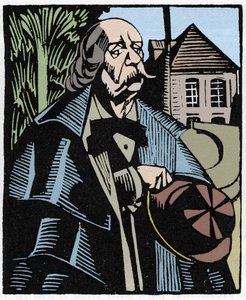 Porträt von Gustave Flaubert (1821-1880). Holzstich von Hermann-Paul (Hermann Paul) (1874-1940) für Louis Bertrands Buch 