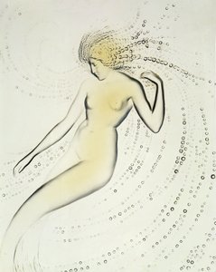 Trepied Sirene, opaleszierende Schale, zeigt ein Detail einer Wassernymphe von Lalique von Rene Jules Lalique