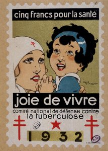 Stempel des Nationalen Verteidigungskomitees gegen Tuberkulose von Rene Vincent