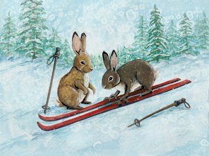 Verspielte Skihasen