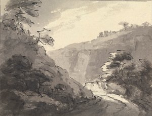 Landschaft mit Straße im Vordergrund von Rev. William Gilpin