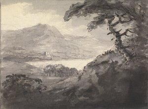 Gebirgige Landschaft mit einem See