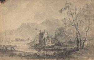 Flusslandschaft mit Burgen