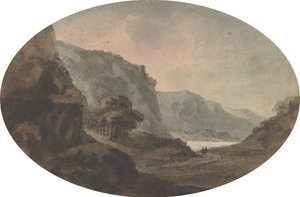 Zwei Männer, die in einer Landschaft spazieren