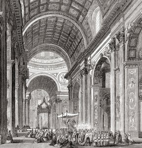 Eine Prozession in der Basilika St. Peter, Vatikanstadt, Rom, Italien im späten 19. Jahrhundert. Aus Italienische Bilder von Rev. Samuel Manning, veröffentlicht ca. 1890.