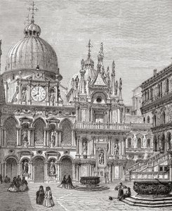 Hof des Dogenpalastes, Venedig, Italien im späten 19. Jahrhundert. Aus Italienische Bilder von Rev. Samuel Manning, veröffentlicht um 1890. von Reverend Samuel Manning