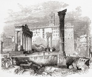Im Forum, Blick zum Kapitol, Rom, Italien im späten 19. Jahrhundert. Aus Italienische Bilder von Rev. Samuel Manning, veröffentlicht um 1890.