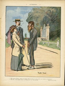 Illustration von Ricardo Flores (1878-1918) in Le Lire, 01/06/12 - Früher - Landschaft, Stadtarchitektur, Elend, Leben der Reichen, Baum - Frauen von Ricardo Flores