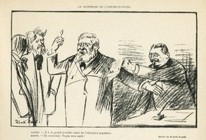 Illustration von Ricardo Flores (1878-1918) in Le Rire, 27/07/12 - Das Waterloo des Antimilitarismus - Antimilitarismus - Jaurès Jean, Hervé Gustave (1871-1944) von Ricardo Flores