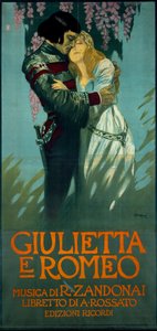Plakat für die Oper Romeo und Julia von Riccardo Zandonai von Riccardo Zandonai