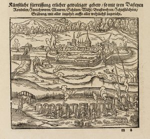 Angriff auf eine befestigte Stadt mit Kanonen von John Pardon