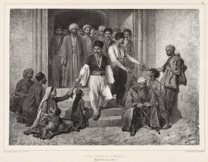 Tataren verlassen die Moschee, Baghtscheh-Sarai, Krim von John Pardon