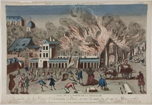 Ansicht des Feuers in St. Germain, Paris von John Pardon