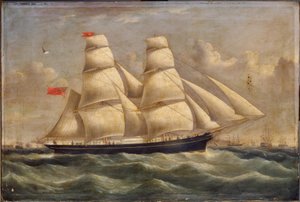 Eine Brigantine vor Portsmouth