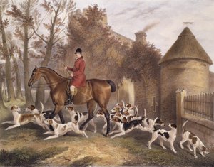 W. Sebright, Jäger der Milton Hounds, graviert von J.W. Giles, 1839