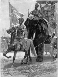 Ankunft des Nawab Siraj Ud Daulah vor Clives Position, Indien, 1757, 1893 von Richard Caton II Woodville