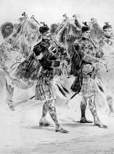 Zum Klagelied der Dudelsäcke, die Klage der Highland-Soldaten, 1910