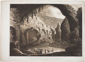 Ansicht des Inneren des Amphitheaters von Vespasian in Rom (genannt das "Colosseo")
