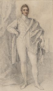 Porträt von George, 5. Herzog von Marlborough, mit Blenheim in der Ferne, 1817-21 von Richard Cosway
