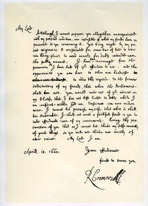 Brief von Richard Cromwell, Lord Protector, an General George Monck, 18. April 1660 von Richard Cromwell