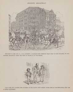 Seite aus Die amerikanische Tour von Herrn Brown, Jones und Robinson (Gravur)