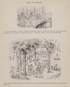 Seite aus Die amerikanische Tour von Herrn Brown, Jones und Robinson (Gravur) von Richard Doyle