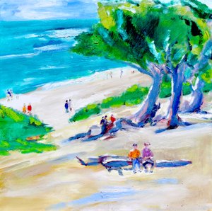 Zypresse und Strand, Carmel, 2019