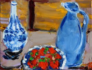 Stillleben mit Erdbeeren, 2020 von Richard Fox